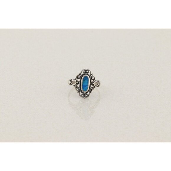 Sterling Silver Natural Turquoise Ring Size 8 - Picture 8 of 8